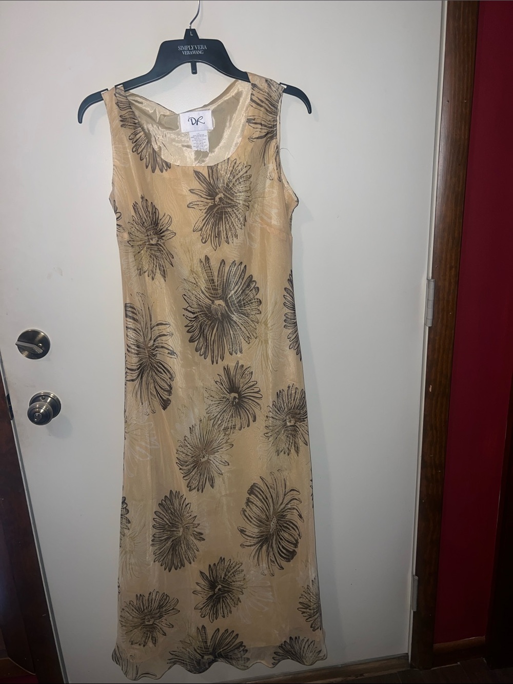 Vintage Yellow Floral Maxi Dress
